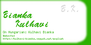 bianka kulhavi business card